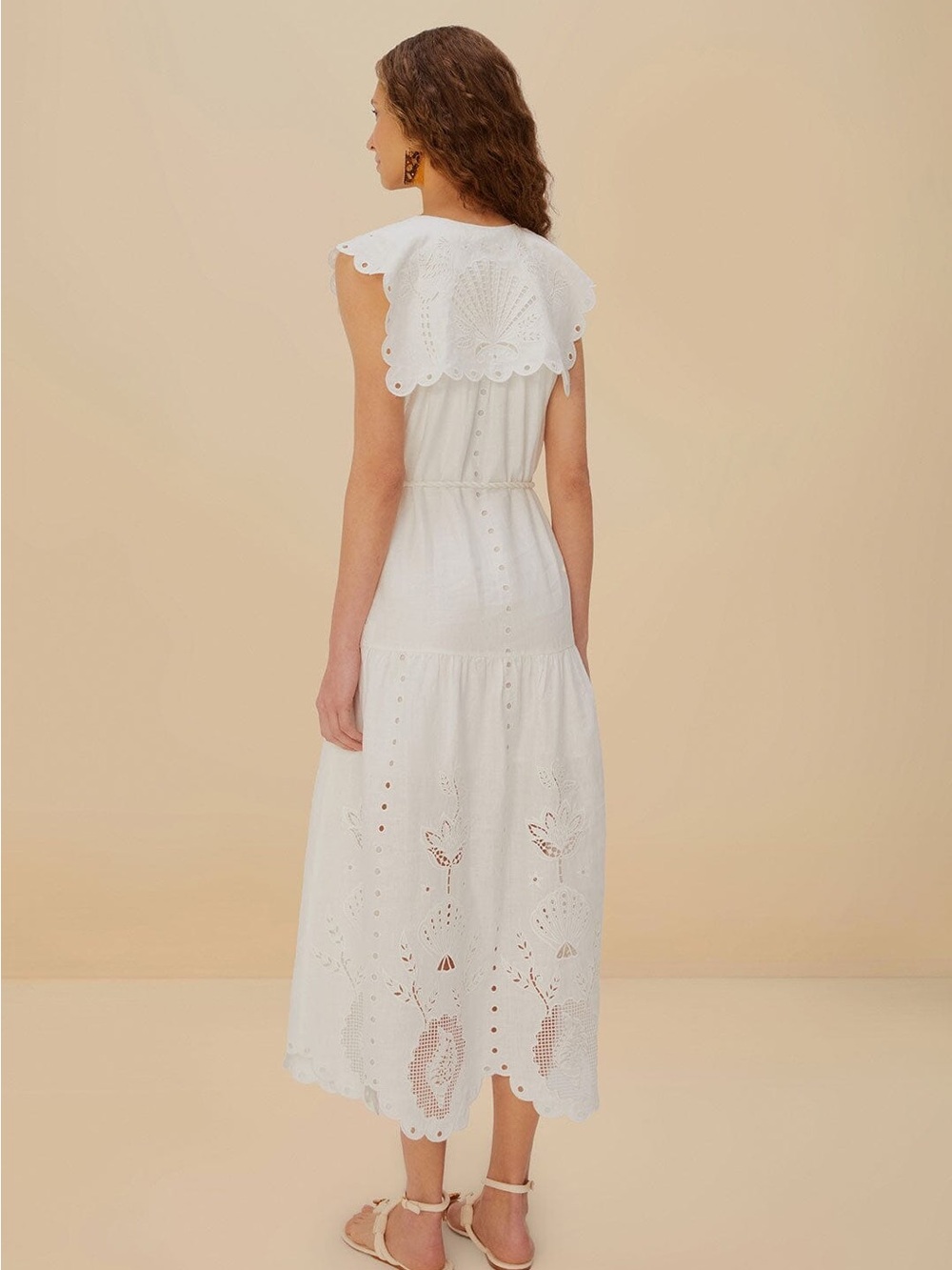 Farm Rio: OFF WHITE SLEEVELESS MAXI DRESS - Picture 3 of 10
